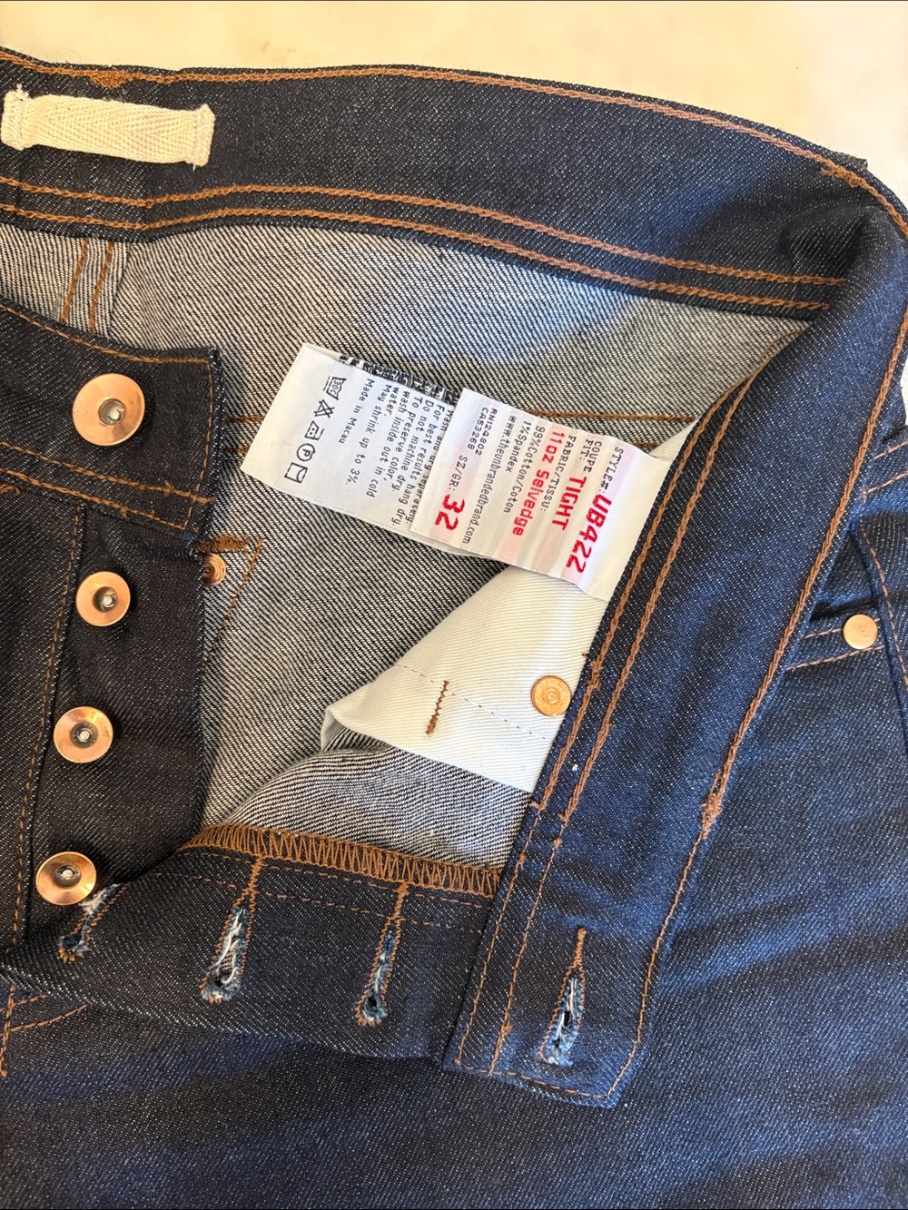 UB422 tight fit- 11oz stretch selvage denim